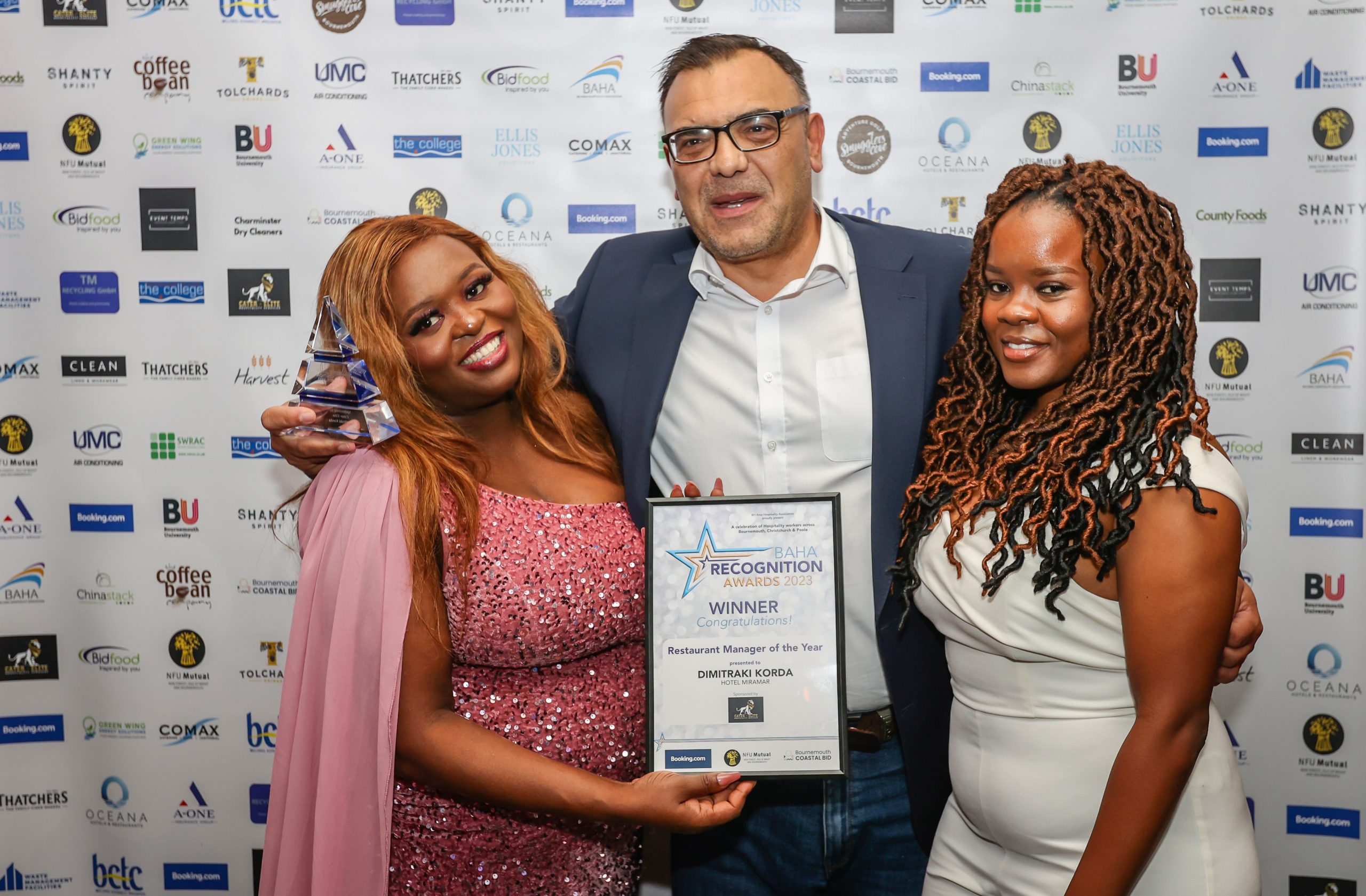 Restaurant Manager of the Year award presentation at a Dorset hospitality recognition event